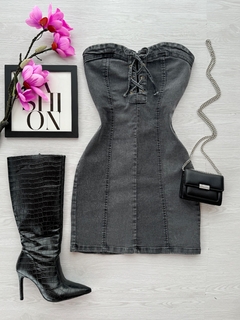 Vestido jeans tomara que caia