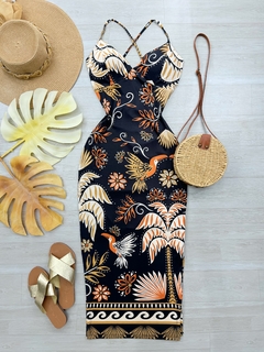 Vestido midi poliamida