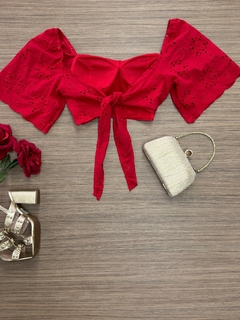 Cropped laise vermelho - comprar online