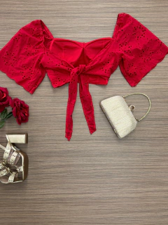 Cropped laise vermelho - comprar online