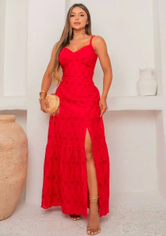 Vestido laise vermelho na internet