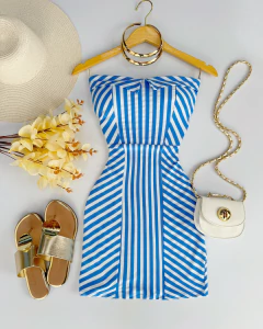 Vestido listrado tubinho - comprar online