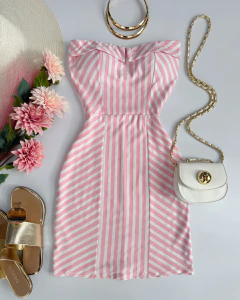 Vestido listrado tubinho - Glamix 