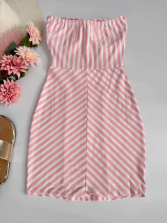 Vestido listrado tubinho - loja online