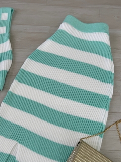Conjunto cropped e saia tricot - comprar online