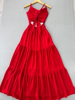 Vestido longo vermelho alça - comprar online