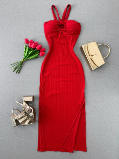 Vestido longo Canelado premium