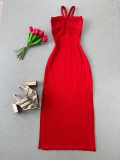 Vestido longo Canelado premium - comprar online