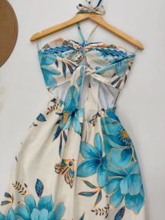 Vestido longo estampado na internet