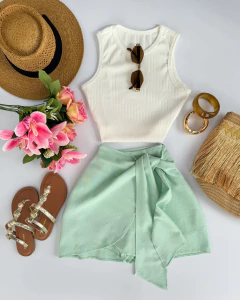 Saia/shorts linho de amarrar