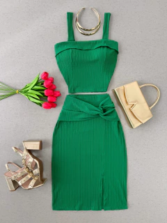 Conjunto Canelado premium verde