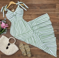 Vestido longo listrado - Glamix 