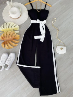 Macacão Pantalona manga nula listra