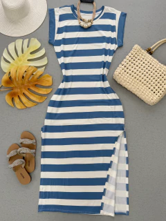 Vestido midi listrado - comprar online