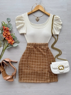 Body canelado princesa manga curta - comprar online