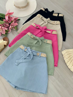 Saia/shorts linho - Glamix 