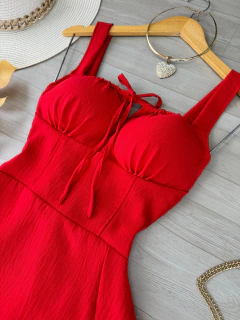 Vestido midi Luana vermelho - comprar online