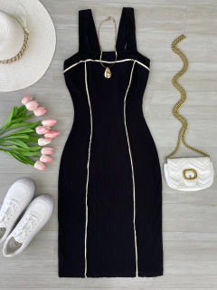 Vestido midi Canelado premium