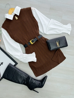 Conjunto colete, camisa e cinto 002 na internet