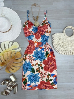 Vestido midi Canelado estampado