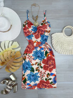 Vestido midi Canelado estampado - (cópia)