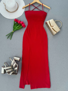 Vestido longo Canelado premium