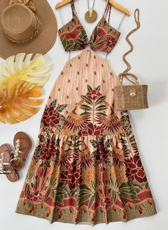 Vestido longo estampado - comprar online