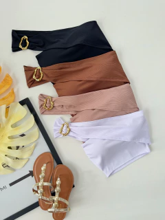 Cropped canelado fivela - comprar online