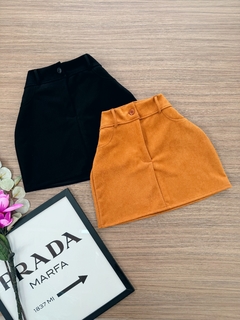 Saia suede preta