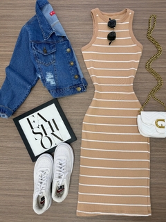Vestido canelado Ribana - comprar online