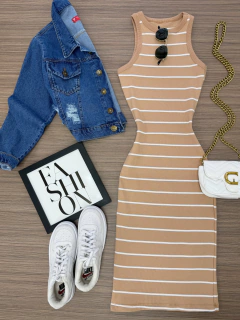 Vestido canelado Ribana - comprar online