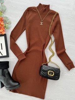 Vestido Ribana gola - Glamix 