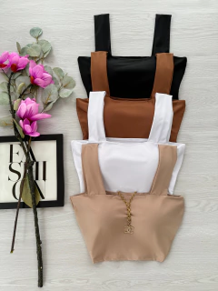 Cropped poliamida alça