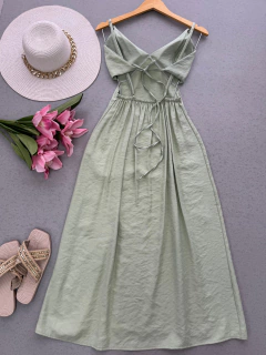 Vestido midi verde menta - comprar online