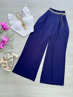 Calça Pantalona azul marinho