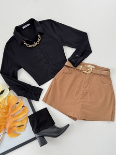 Camisa cropped linho - comprar online
