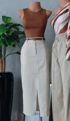 Saia midi linho na internet