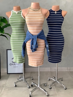 Vestido canelado Ribana