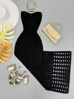 Vestido tricot modal preto