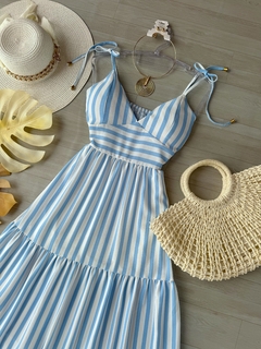 Vestido longo listrado - comprar online