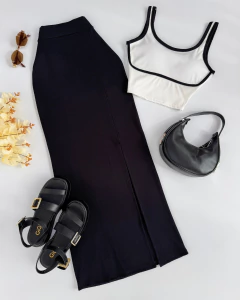 Saia midi fenda - comprar online