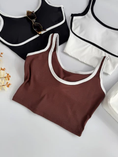 Cropped canelado bicolor - Glamix 