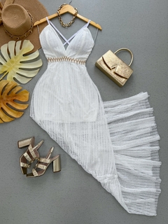 vestido rendado luxo