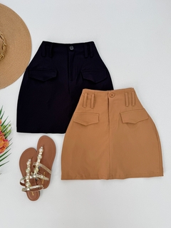 Saia shorts bengaline canelado - comprar online
