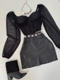 Cropped tule preto - comprar online