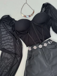 Cropped tule preto na internet