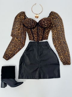 Cropped tule animal print - comprar online