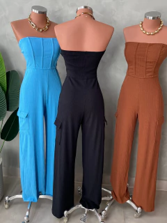 Macacão canelado cargo - Glamix 