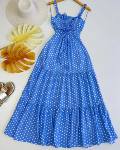 Vestido longo poá na internet