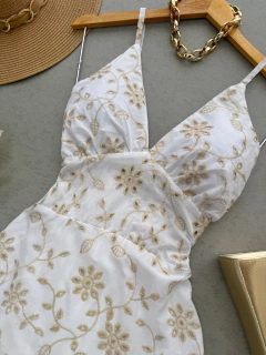 Vestido midi laise branco - comprar online
